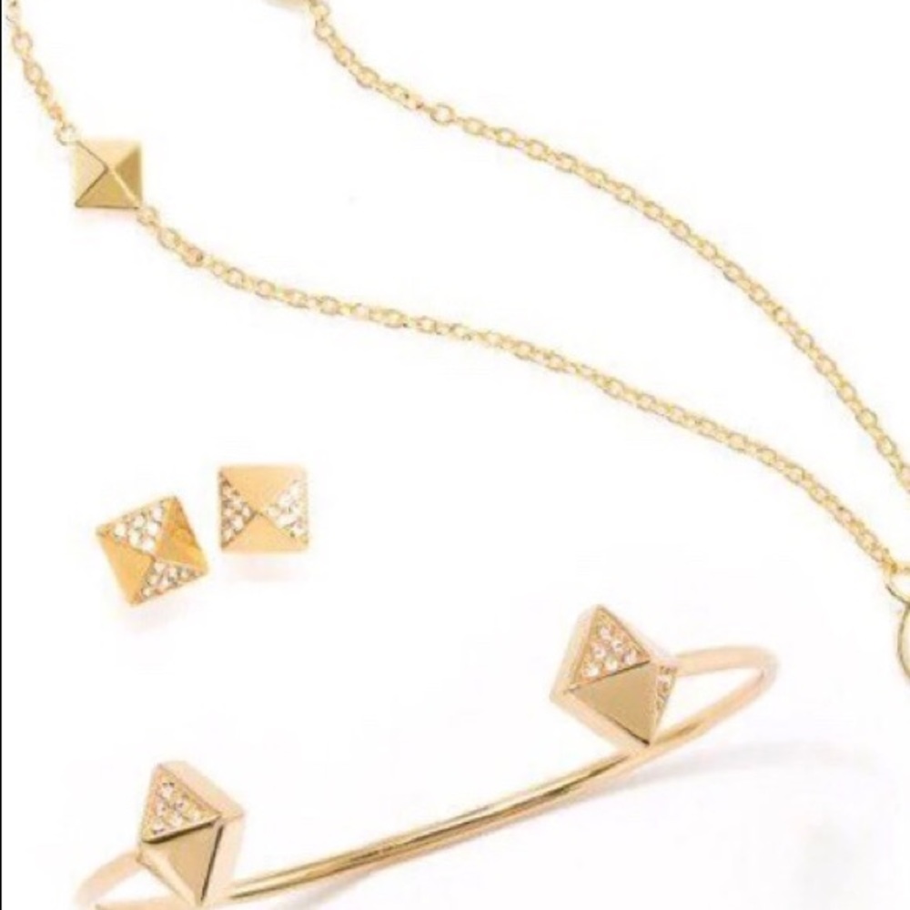 Origami Owl Gold Stud Necklace,earrings, bracelet